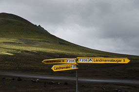 Croisement de la F225 et de la F208 vers Landmannalaugar, Islande