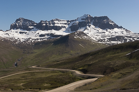 Les sommets du Dyrfjöll, route 94, Fjords de l'Est, Islande