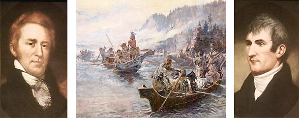 William Clark à gauche - L'expédition (1804-1806) - à droite, Meriwether Lewis