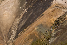 Texture d'un flan de montagne, Péninsule de Snæfellsnes, islande