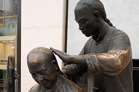 Sculpture d'un coiffeur de rue, Pékin