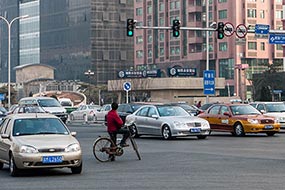 La solitude du cycliste le traffic, Pékin
