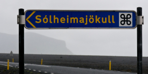 Panneau Solheimajokull, Islande