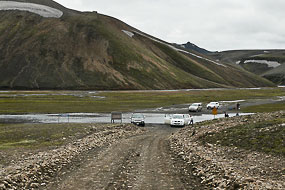 Passage de gué sur la F208, Islande