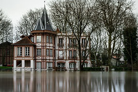 L'école de Musique sur l'île Fanac à Joinville le Pont, inondée par la crue de la Marne en janvier 2018