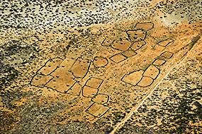 Villages Himba laissés en jachère - Vue aérienne - Namibie