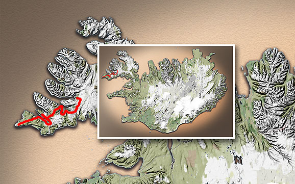 Carte du voyage Islande - 24/06/2011