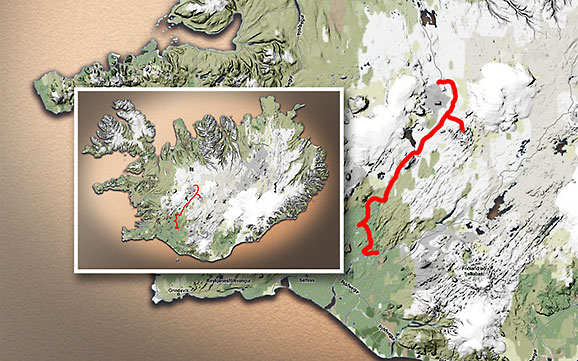 Carte du voyage Islande - 30/06/2011