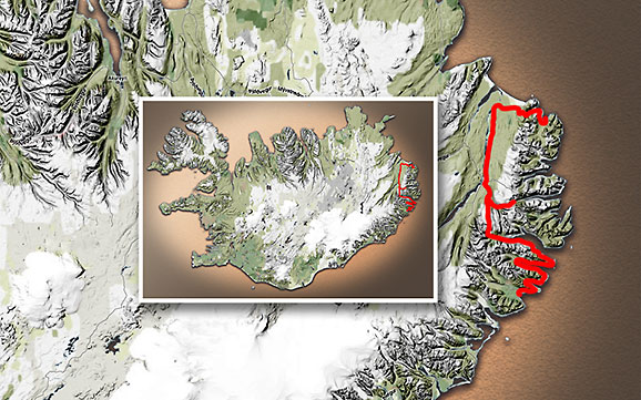 Carte du voyage Islande - 12/07/2011