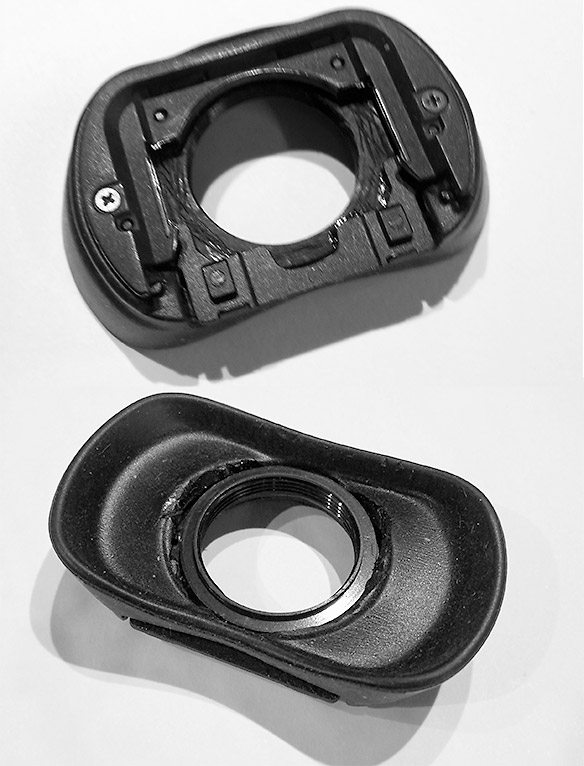 Adaptation d'une bague Nikon DK-22 dans l'oeilleton large pour Fuji X-T1