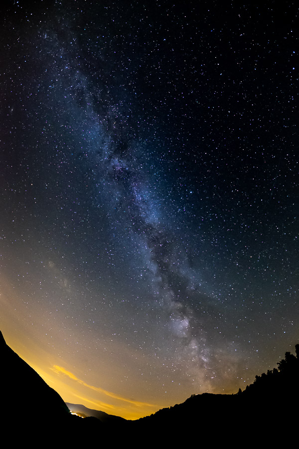 Ciel étoilé et voie lactée au dessus de la vallée de la Thur, Vosges