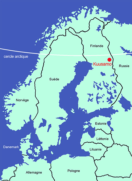Ruska, carte du voyage en Laponie Finlandaise